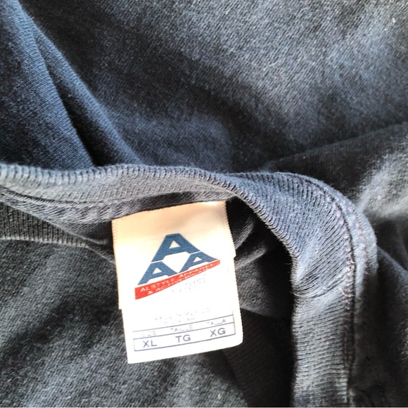 Oversized Navy Blue Cotton Tai Chi Vintage Yin and Yang T-shirt - Picture 4 of 4